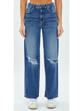 Hidden Women's Sz 29 Los Angeles Distressed Wide Leg Jean Wash